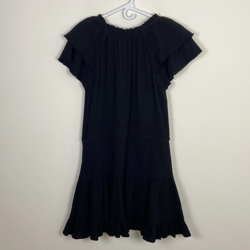 NWT Sundays Reese Dress Women's S Gauze Split Neck Cinched Waist Summer Coastal - Picture 9 of 12